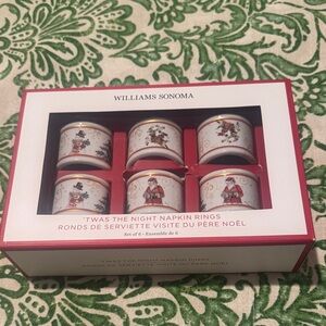 Williams Sonoma Twas the Night before Christmas Holiday Napkin Rings Set